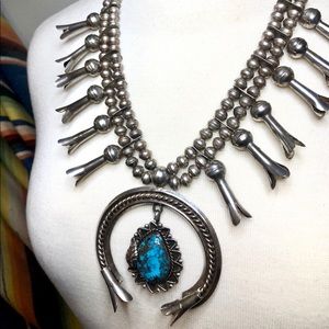 Vintage 1980’s Navajo 925 Sterling Squash Blossom